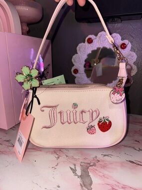 Juicy Couture Berry Sweet Convertible Wristlet Strawberry Mini Shoulder Bag